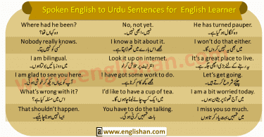 Spoken English to Urdu Sentences for English Learner