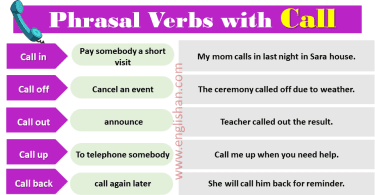 Phrasal Verbs with Call