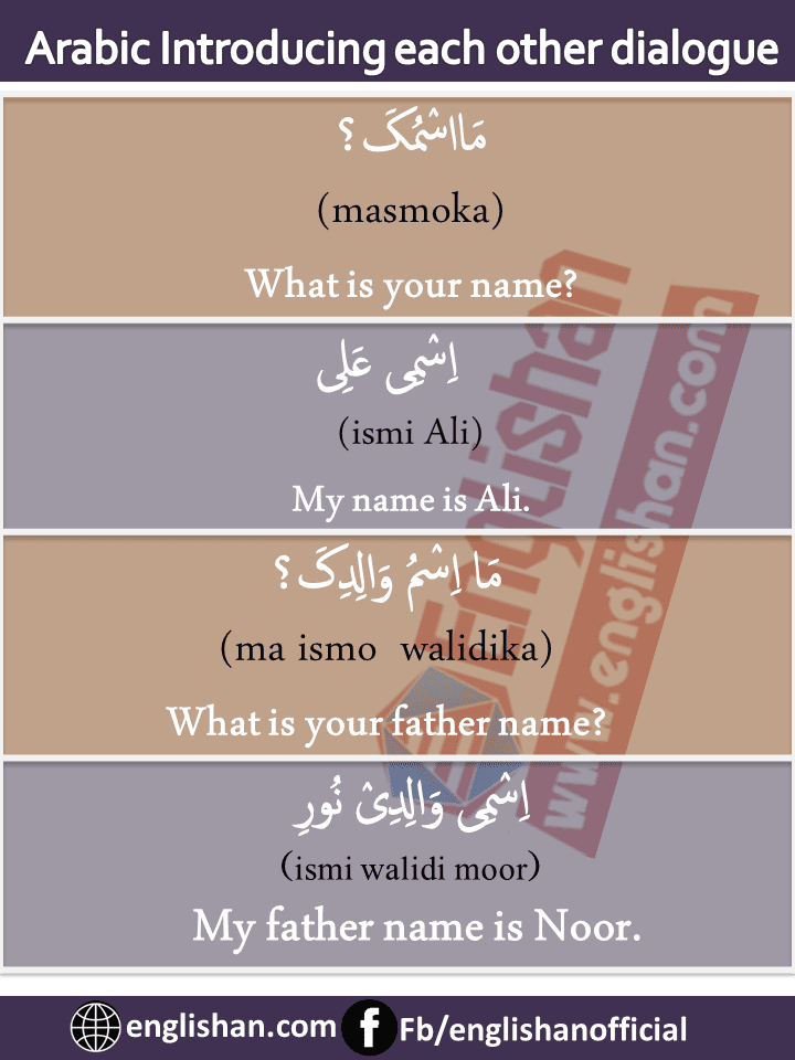 Introducing each other dialogue Arabic to English 