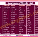 Synonyms Words List with PDF