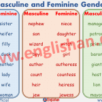 Masculine and Feminine Gender