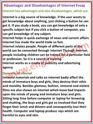 Advantages and Disadvantages of the Internet in the Modern World ...