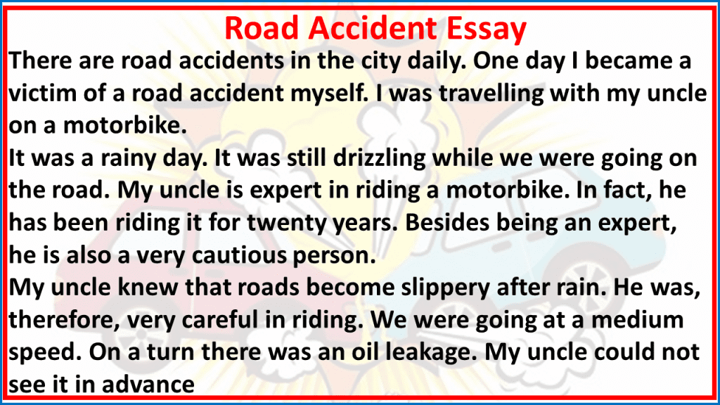 road accident essay 200 words