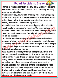 road accident essay for 8th class