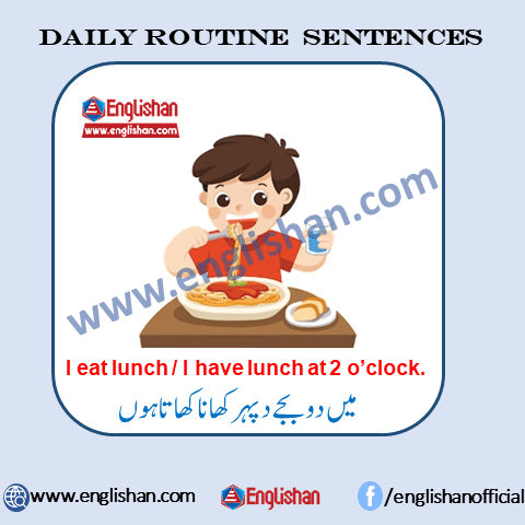 Daily Routine Vocabulary Urdu to English