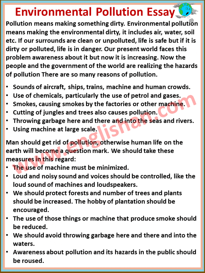 pollution problem in india essay 150 words