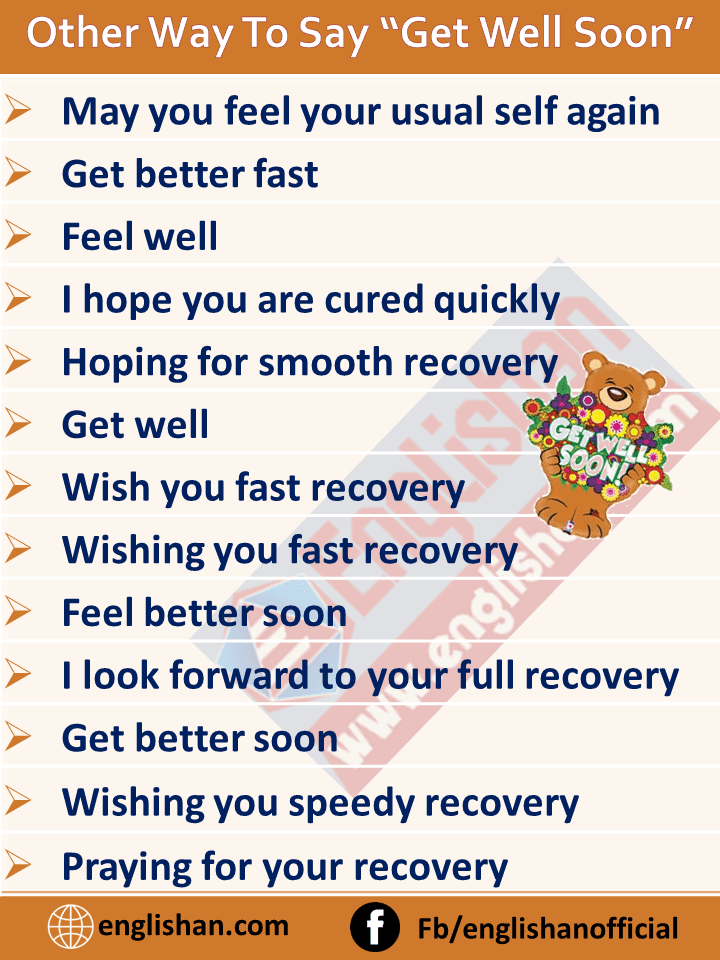 Other Way To Say Get Well Soon Synonyms And Related Words