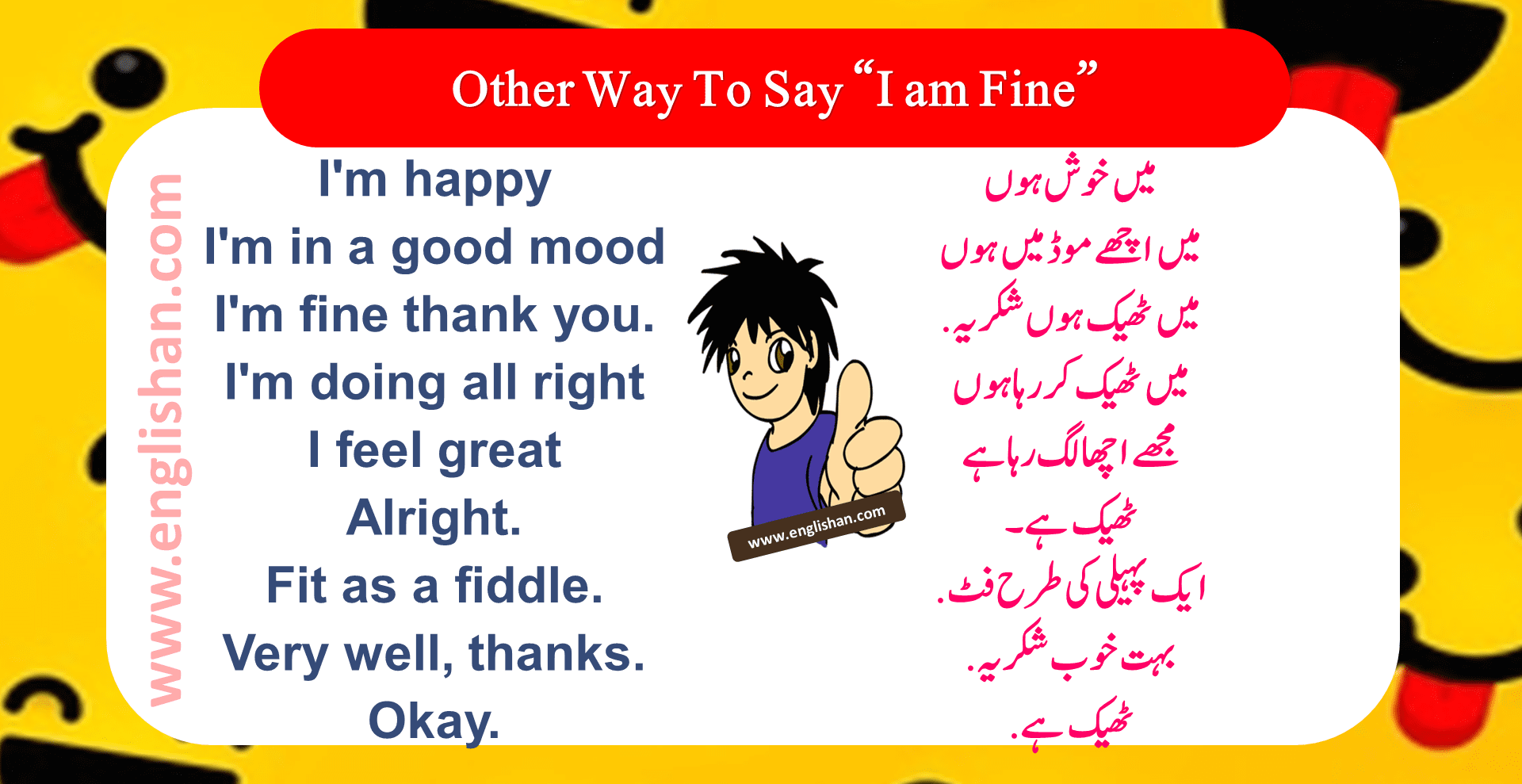 Other Ways To Say I Am Fine In English Englishan