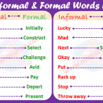 Informal & Formal Words List