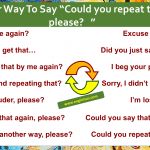 50 way to say "Can You Repeat That Please In English"