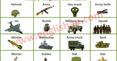 Military Things List with Pictures