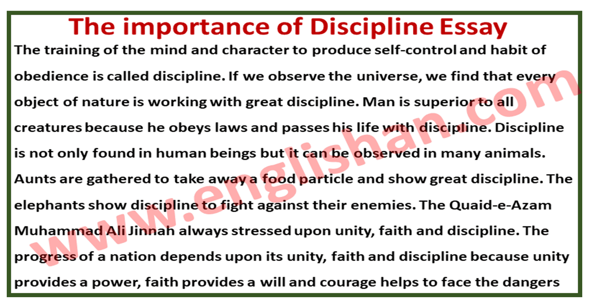 article on importance of discipline