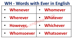 WH - Words with Ever in English