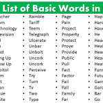 1000+ Basic Words List in English Used in Daily Life