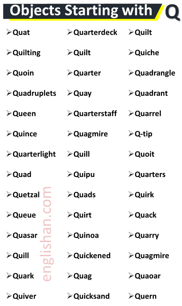 1000+ List of Objects Alphabetically in English • Englishan