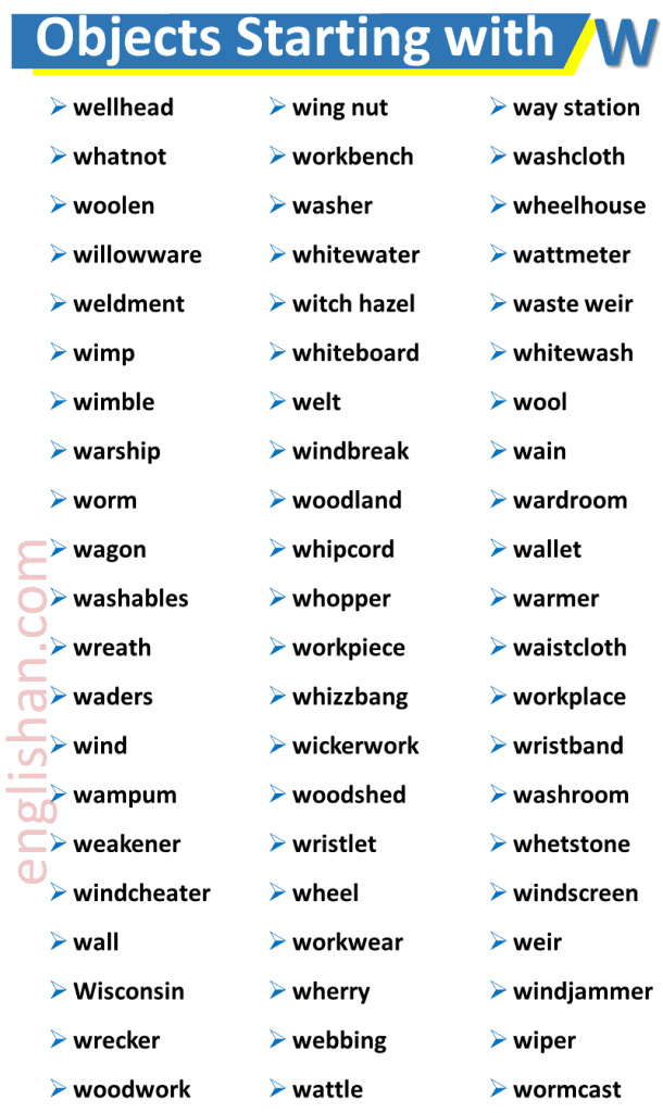 1000+ List of Objects Alphabetically in English • Englishan