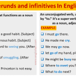 Gerunds and infinitives In English