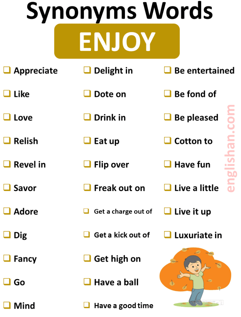 Synonyms of Important Words in English - Englishan