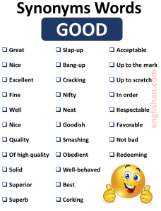 Synonyms of Important Words in English • Englishan