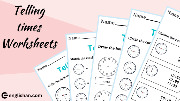 Telling times Worksheets and Exercises