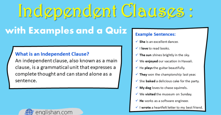 Independent Clauses: 30 Examples and a Quiz