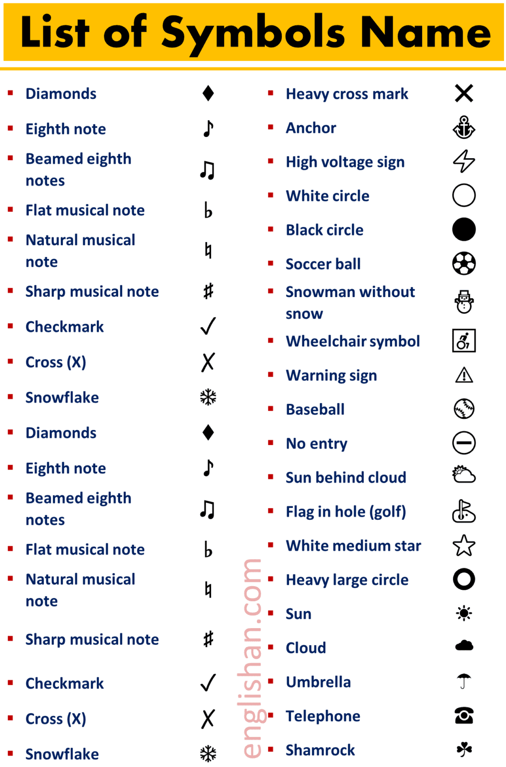 100-symbols-names-in-english-englishan