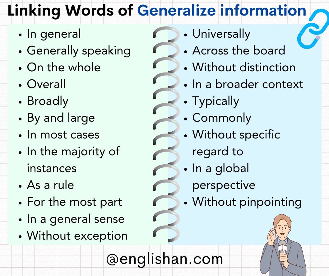 Linking Words of Generalize Information in English