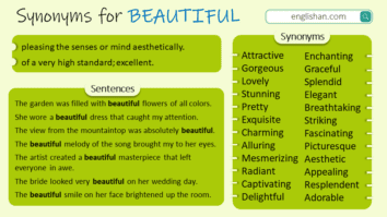 Synonyms for Beautiful with Examples.