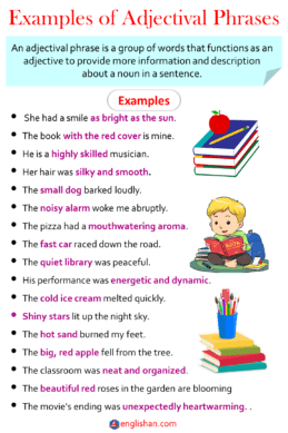 Adjectival Phrases with Examples in English • Englishan