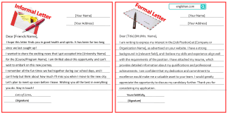 How to write a letter a Formal and Informal Letter Examples