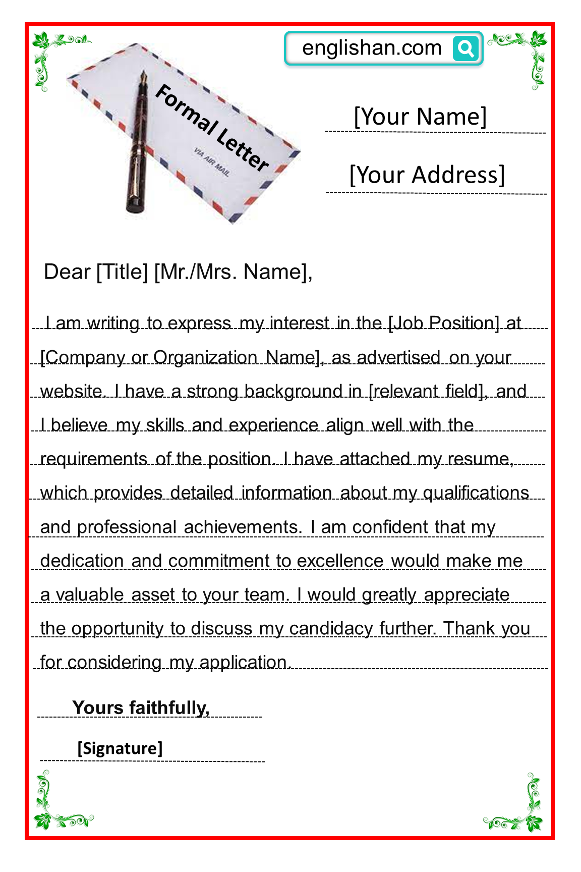 write formal letter in English