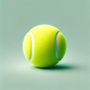 bright yellow-green tennis ball with white lines