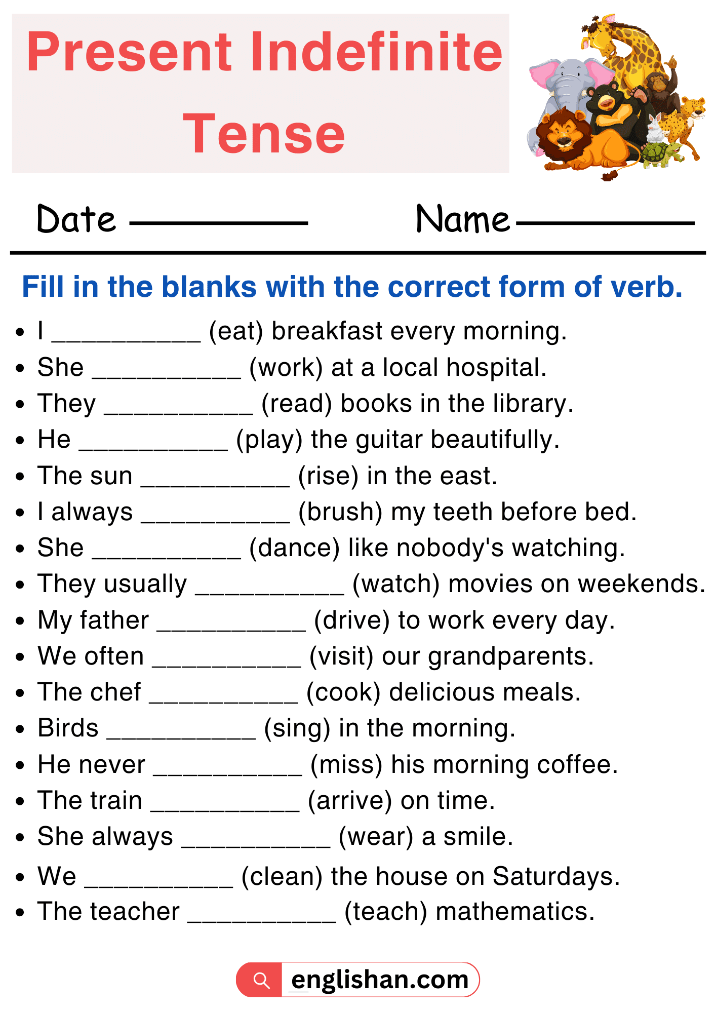 Simple Present Tense (Present Indefinite)