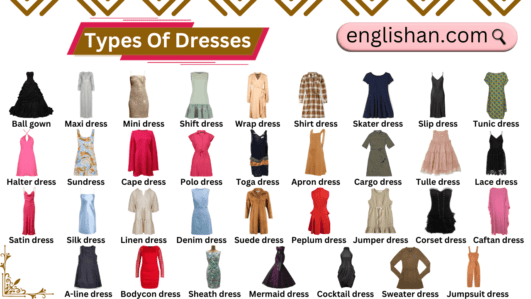 Types of Dresses Names for Ladies with Picture • Englishan
