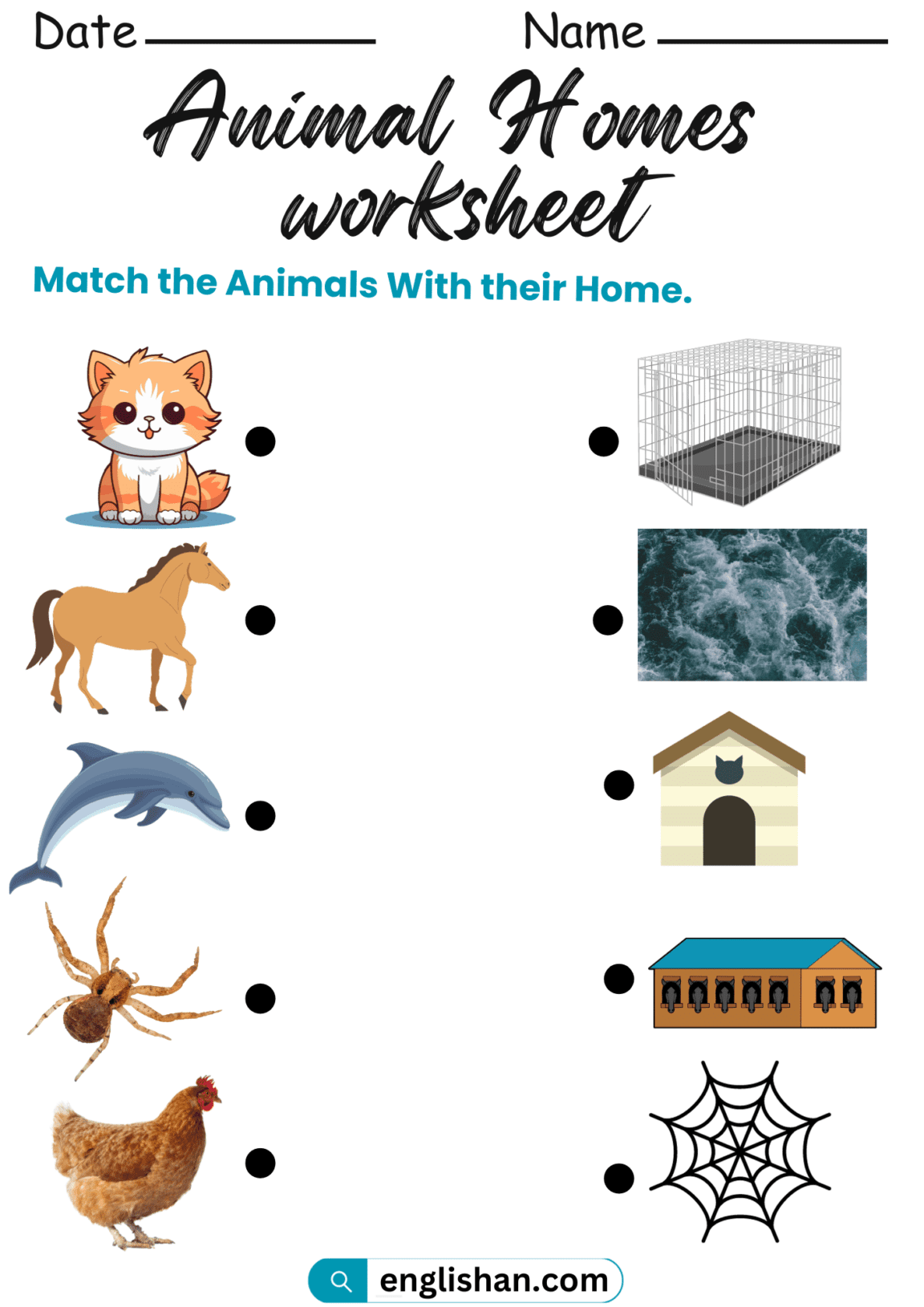 Animal Homes Worksheets In English • Englishan