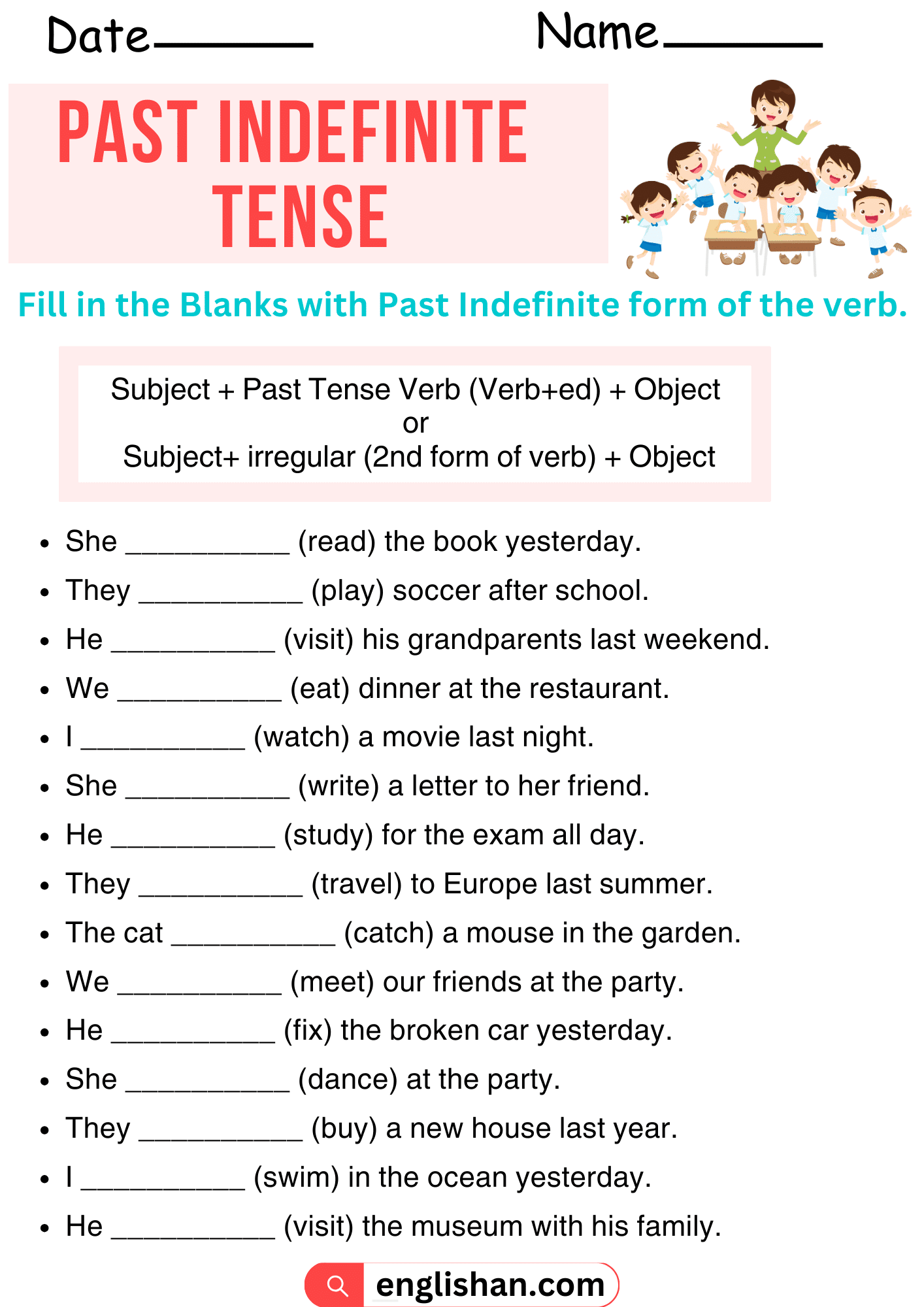 15+Sentences of Present Indefinite Tense Worksheet. How to use Present Indefinite Tense in Sentences.