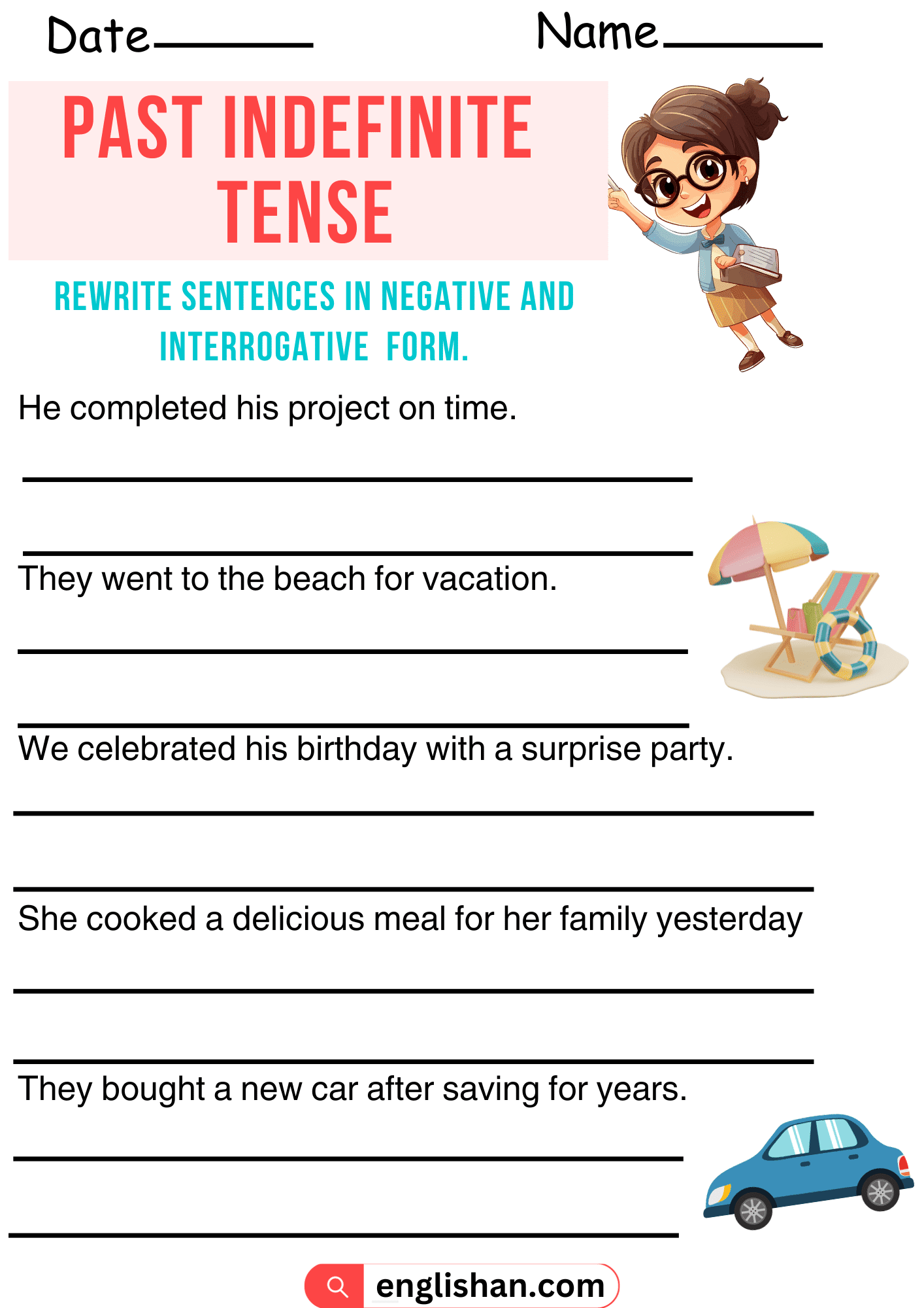 Negative and Interrogative form of Past Indefinite Tense. How to make Negative and Interrogative of Past Indefinite Tense.