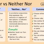 Either Or vs Neither Nor Usage And Examples