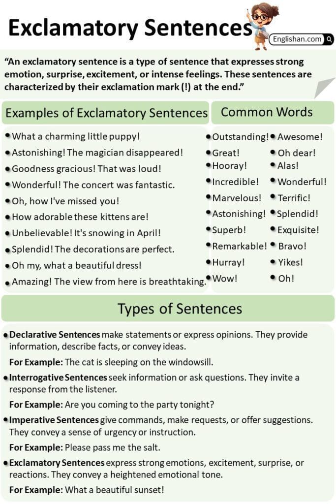 Exclamatory Sentences With Examples • Englishan