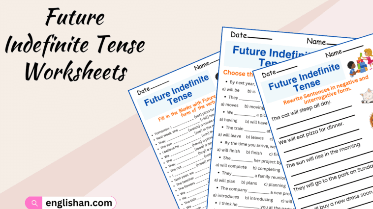 Future Indefinite Tense Worksheets and Exercises