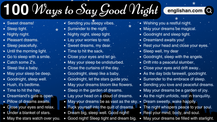 100 Ways To Say Good Night