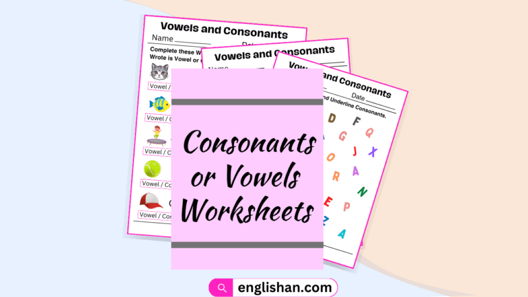 Consonants And Vowels Worksheets With Answers In English