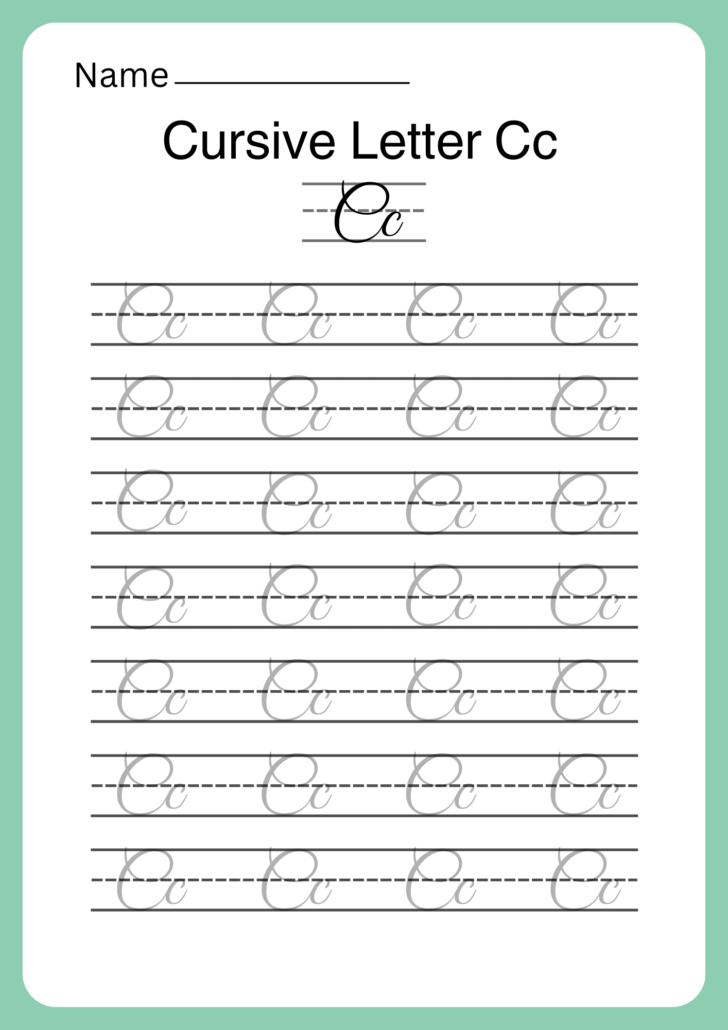 Cursive Writing Worksheets From A to Z with Free PDF