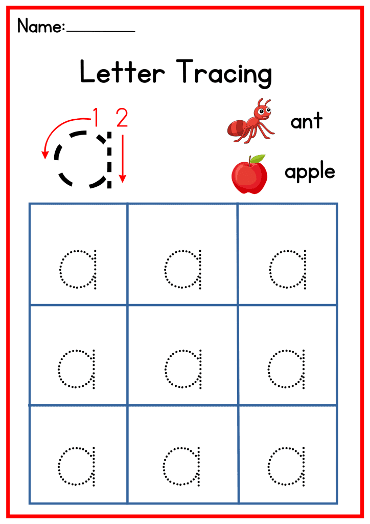 Small Letters Tracing Worksheets a to z with Printable PDF Free