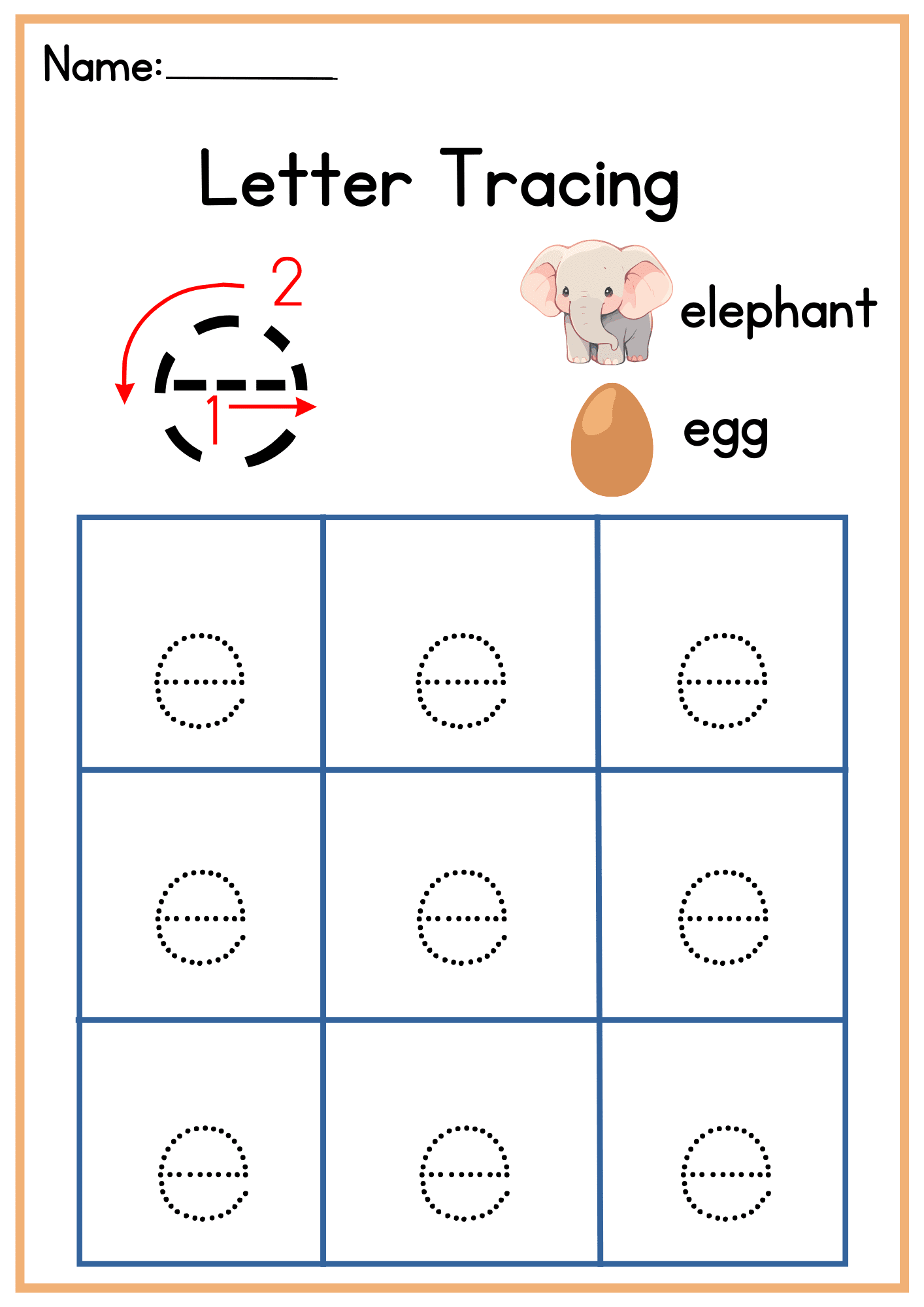 e Letter Tracing Worksheets. Trace the Small Word e.