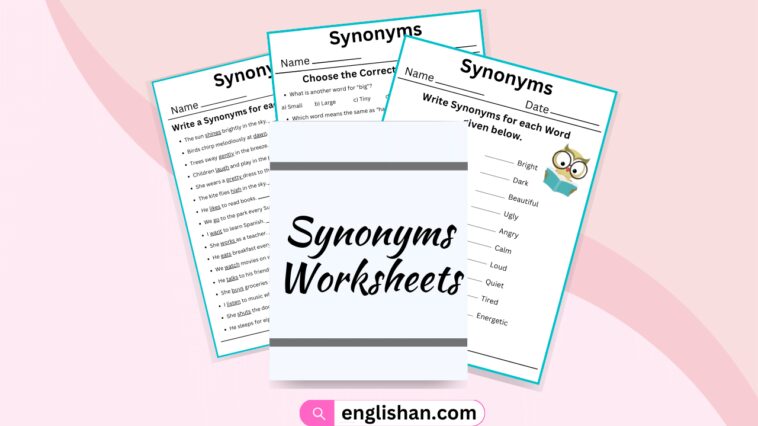 Synonyms Worksheets