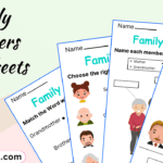 Family Members Worksheets and Exercises. My Family Worksheets. Members of a family Worksheets