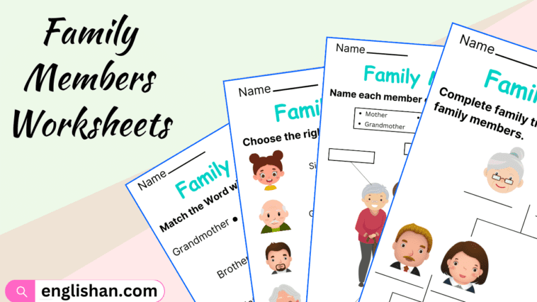 Family Members Worksheets and Exercises. My Family Worksheets. Members of a family Worksheets