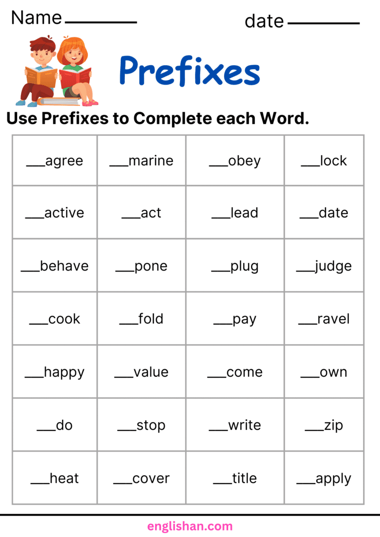 Prefix and Suffix Worksheets and Exercises • Englishan