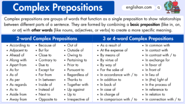 Complex Prepositions